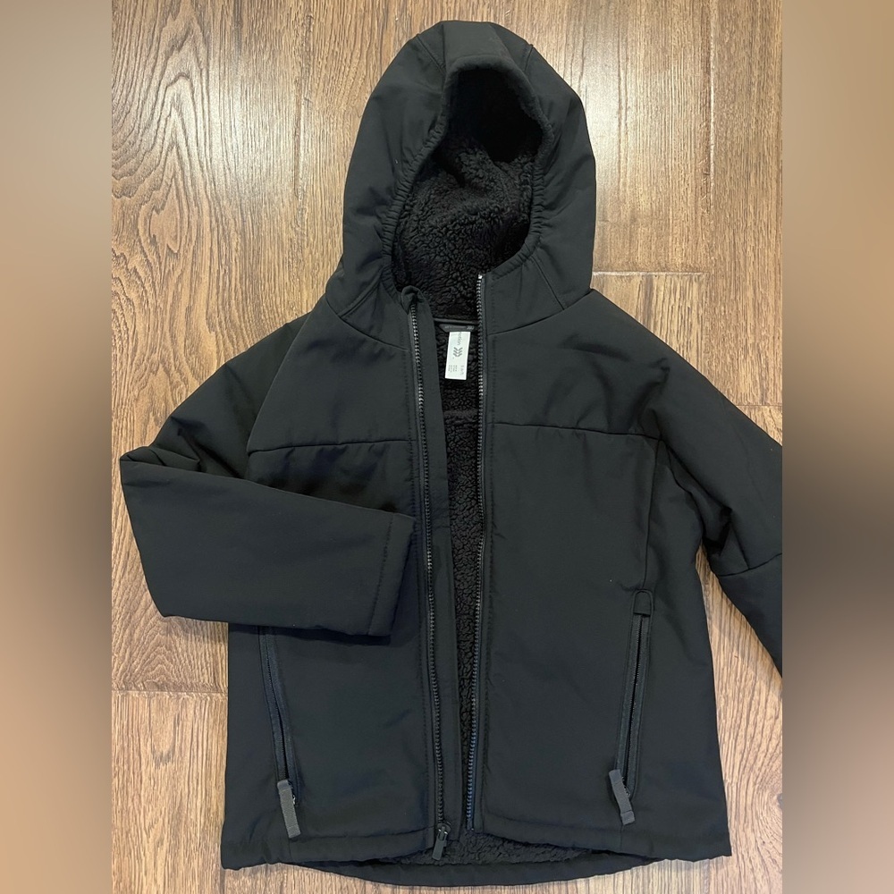 All In Motion Kid's Black Plush Softshell Jacket Size S 6/7 EUC